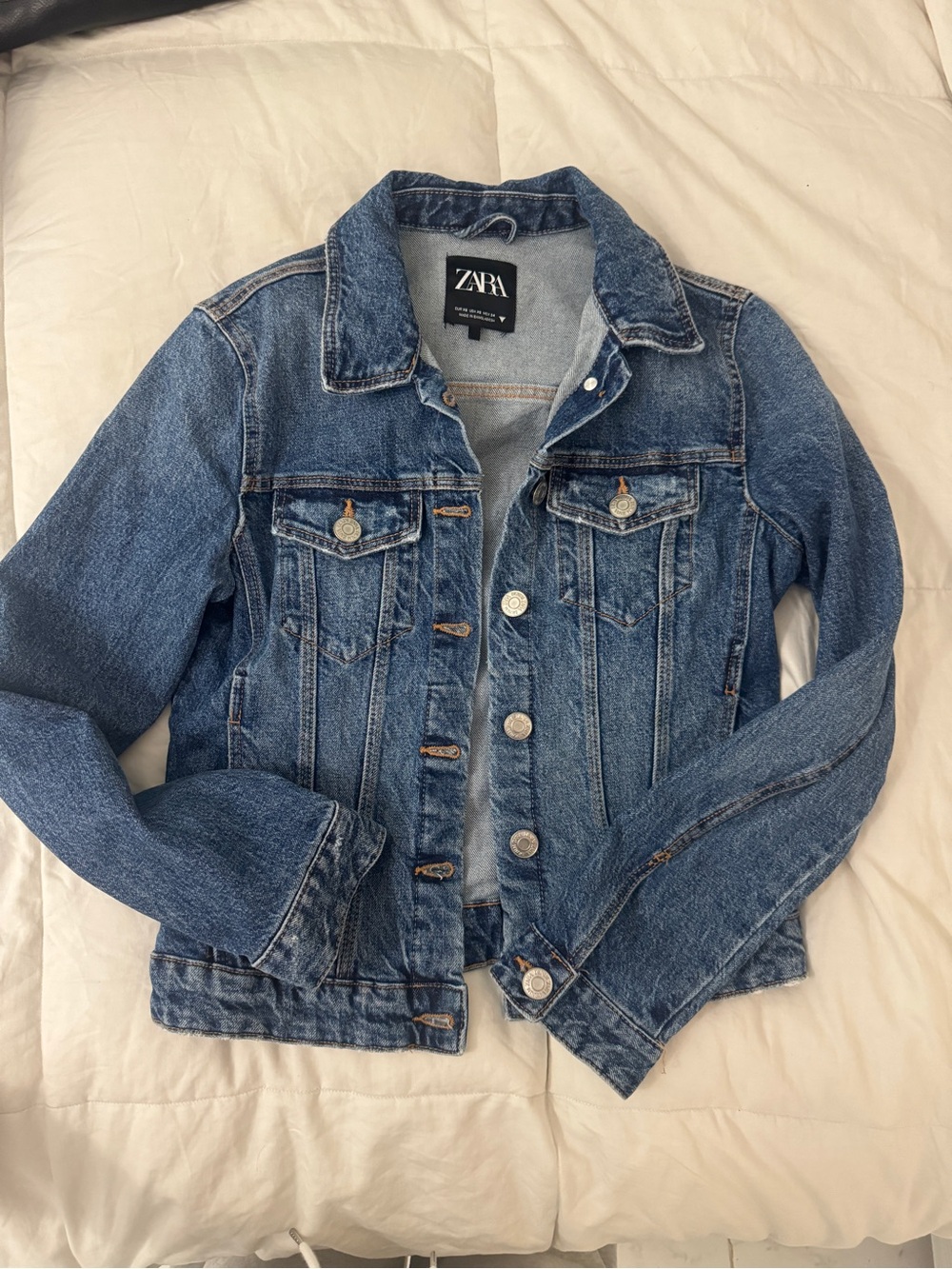 Zara Medium Blue Denim Trucker Jacket